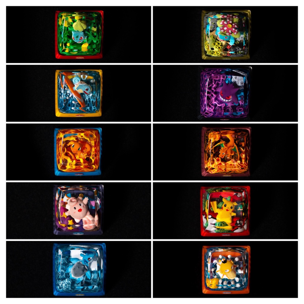 Bàn Phím Cơ Gaming Artisan Pokemon Bằng Nhựa Resin Tùy Chỉnh Cá Tính