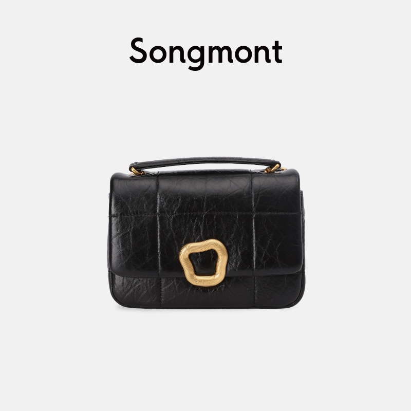 Songmont Túi Xách Da Bò Dáng Vuông Cỡ Vừa Phối Dây Xích Và Khóa Thiết Kế Phong Cách Mới777777-0524