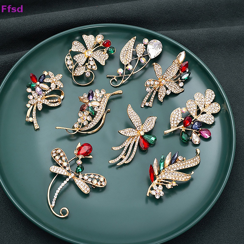 {Ffsd} Ghim Cài Khăn Choàng / Khăn Quàng Cổ Hình Hoa Đính Đá Nhiều Màu Sắc Vintage Thời Trang Dành Cho Nữ * Bán Chạy