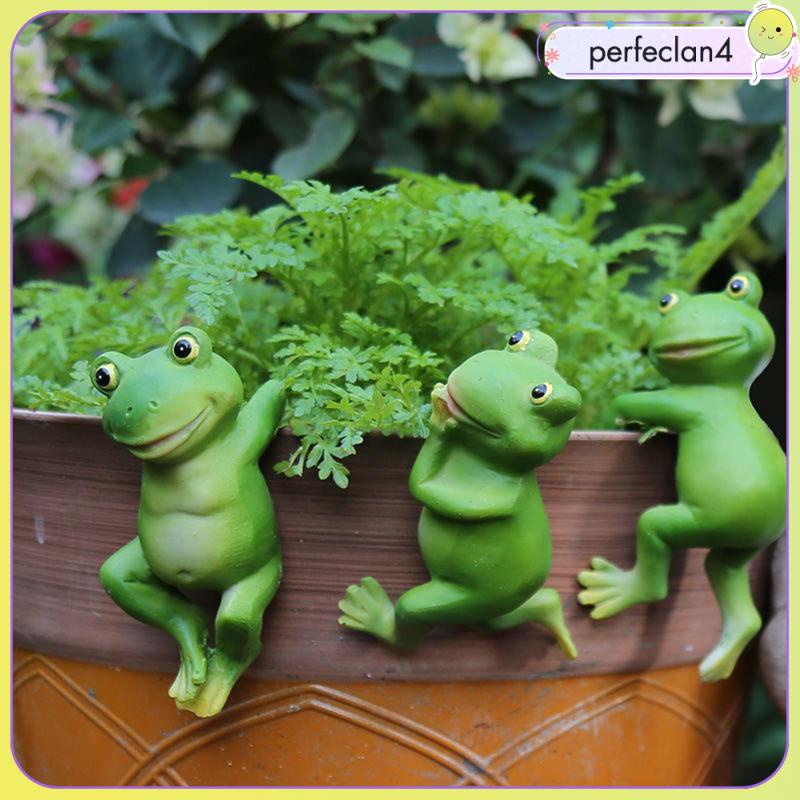 Set 3 Bức Tượng Ếch Ôm Chậu Hoa Treo Trang Trí Dễ Thương Perfeclan4