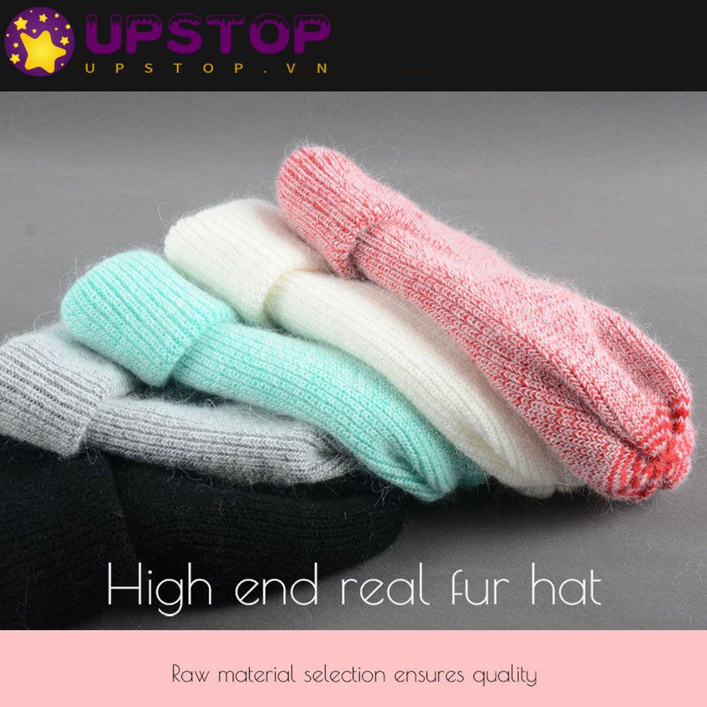 Mũ Len Tai Thỏ Giữ Ấm Cho Nữ