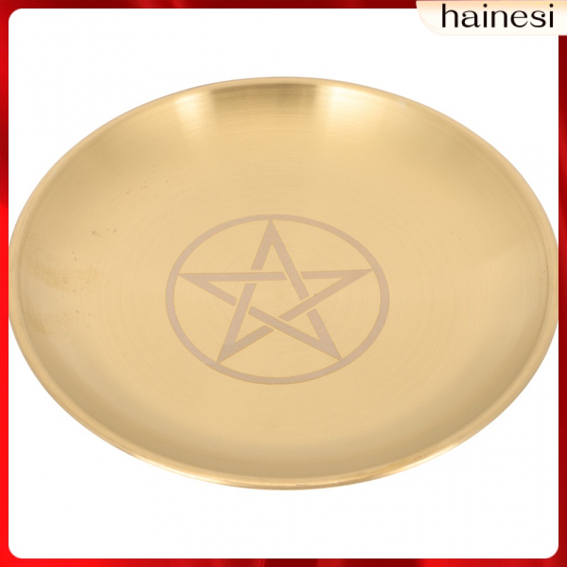 Home Decoration Jewelry Tray Décor Pentagram Metal Saucer Wicca Plate Candle Decorate Candlestick