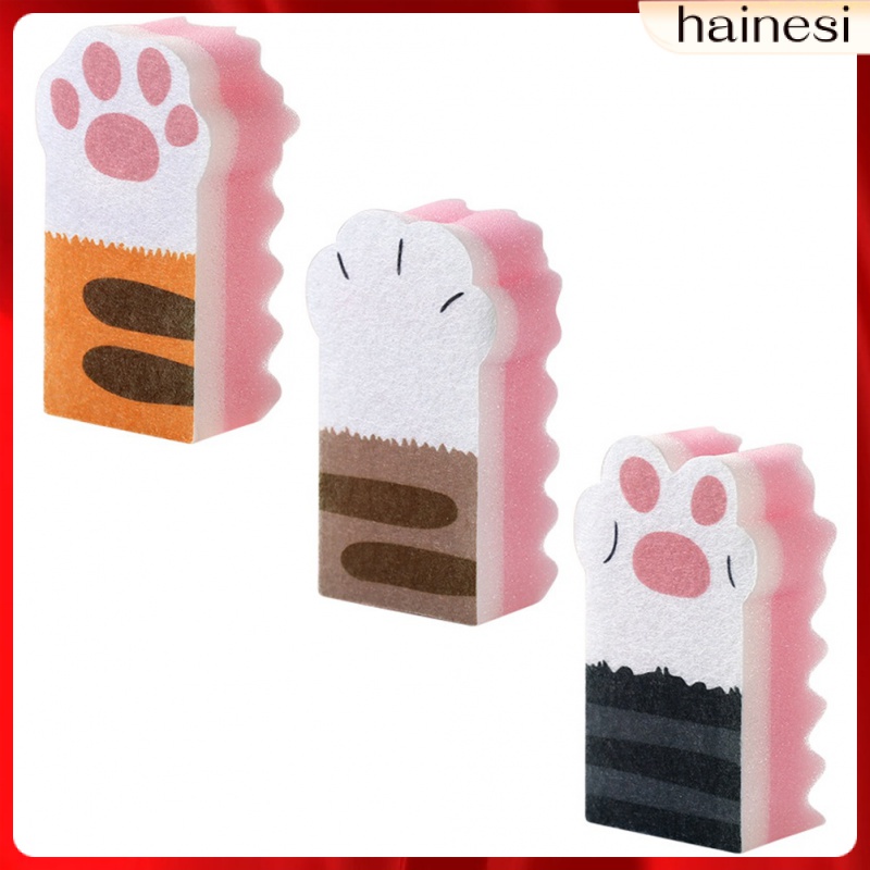 Set 3 Miếng Bọt Biển Hình Dấu Chân Mèo Dùng Để Lau Chùi Vỉ Nướng