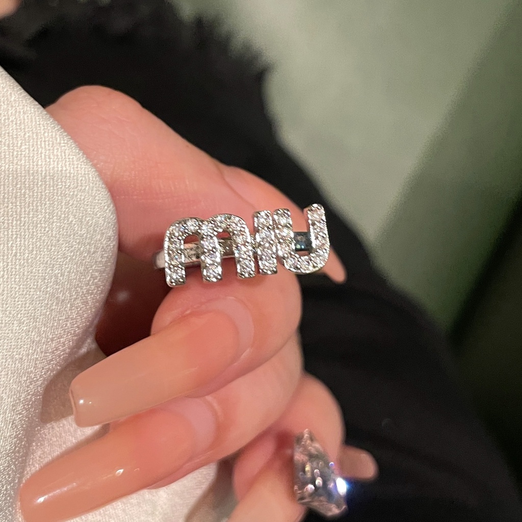 Nhẫn Đeo Ngón Trỏ Đính Kim Cương Lấp Lánh Phiên Bản Hàn Quốc niche Thời Trang Cá Tính Cao Cấp Joker Sang Trọng Cho Nữ