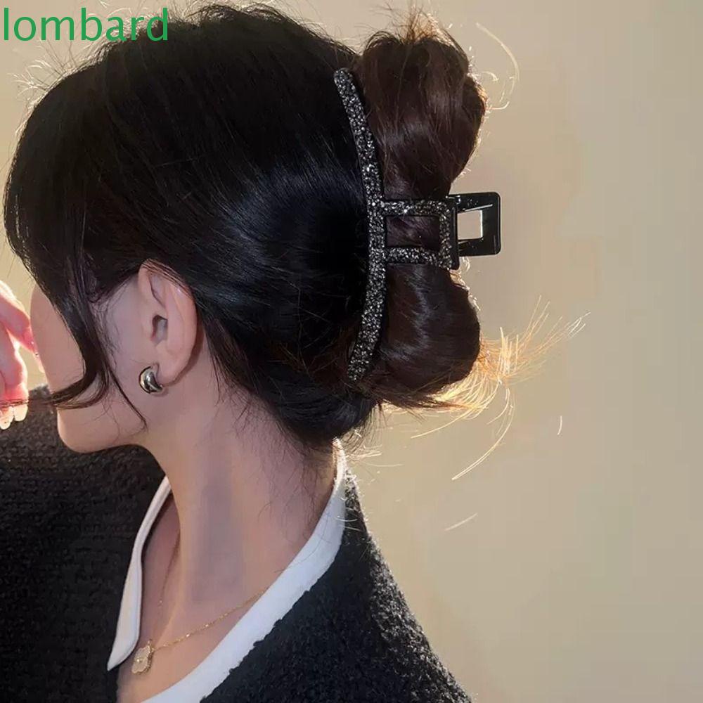 Kẹp Tóc Càng Cua Màu Đen Thời Trang Mùa Hè Cho Nữ|Kẹp Tóc Acrylic Sáng Bóng Lấp Lánh