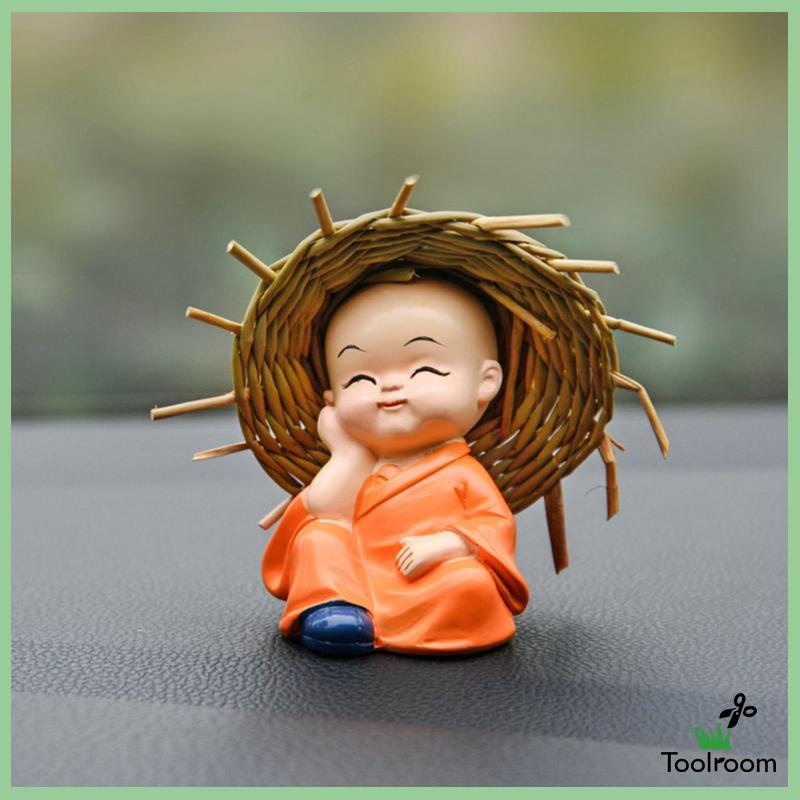 Set 4 Tượng Chú Tiểu Trang Trí Nội Thất Xe Hơi