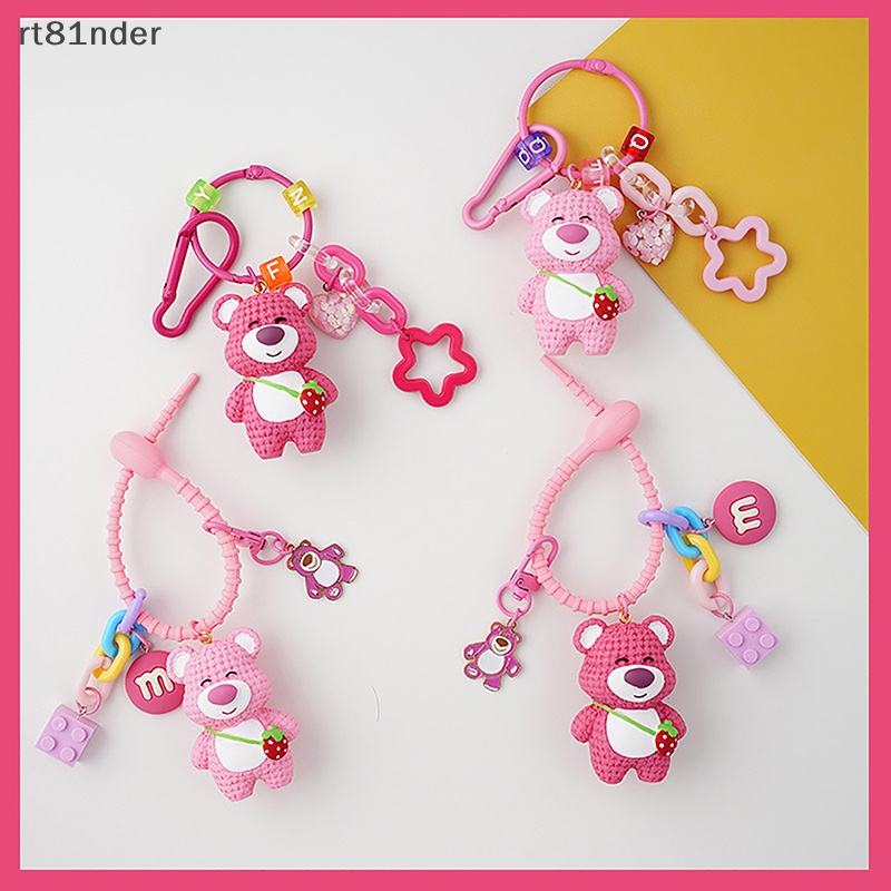 Móc Khóa Hình Gấu Dâu Tây Hoạt Hình Dễ Thương