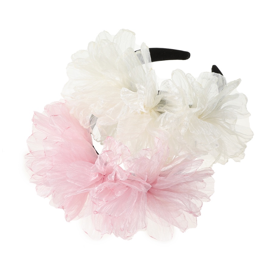 Băng Đô Cài Tóc Phối Lưới Họa Tiết Hoa Phong Cách Hàn Quốc Ngọt Ngào Cho Nữ