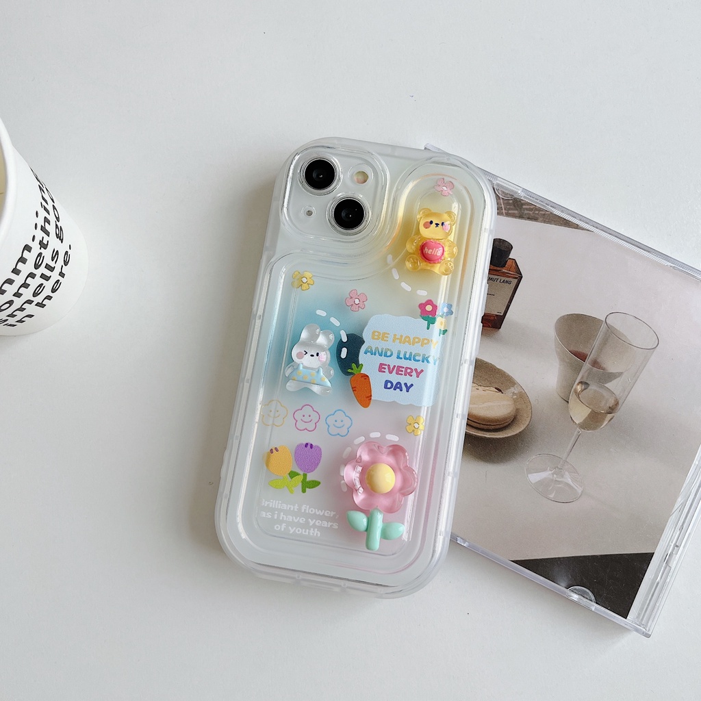 Ốp Điện Thoại TPU Dẻo Trong Suốt Họa Tiết Hoạt Hình Dễ Thương Chống Sốc Cho iPhone 14 Plus 13 12 11 Pro Max