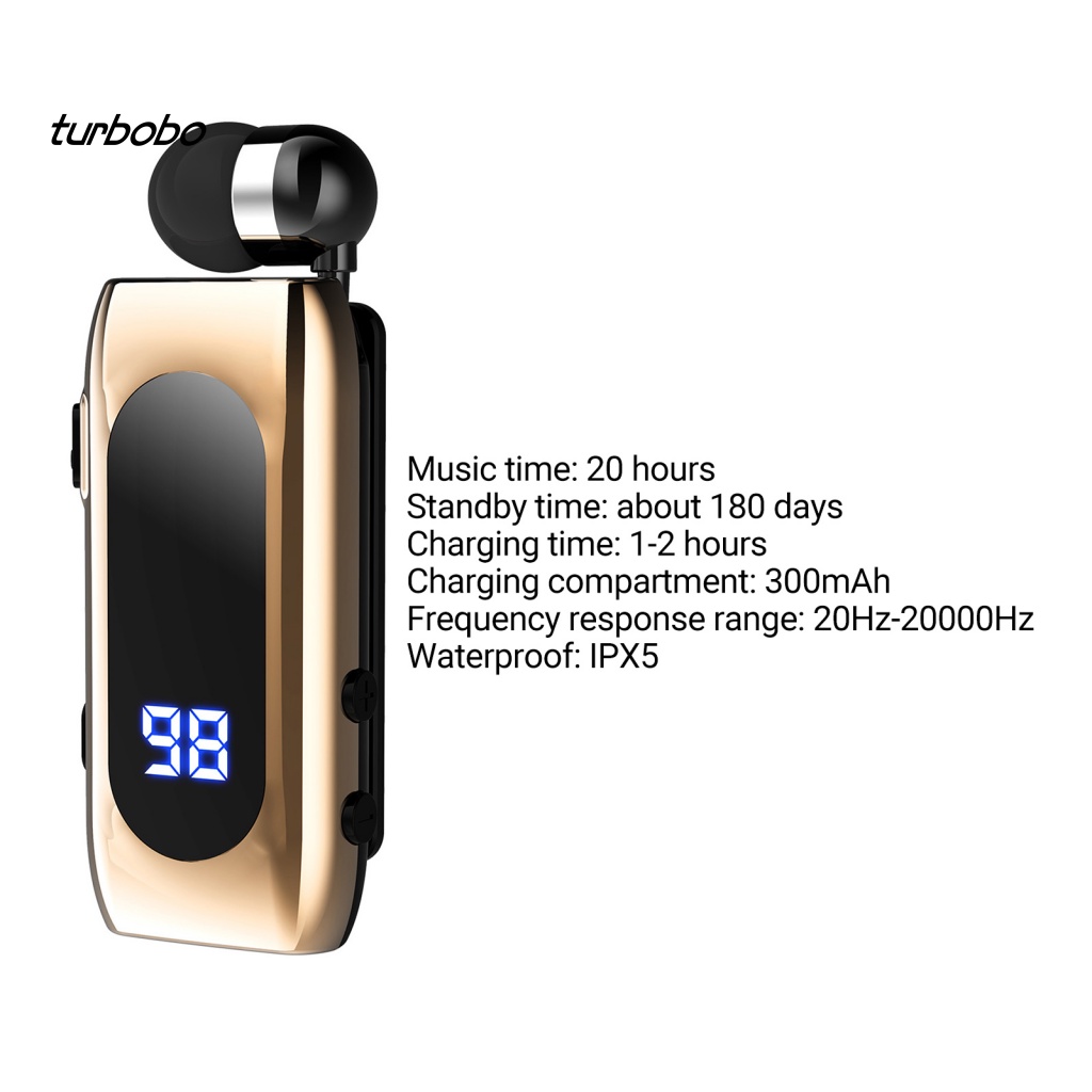 Tai nghe không dây Mini turbobo K55 Có Kẹp Gắn Cổ Áo Nhắc Nhở Cuộc Gọi Tiện Dụng Khi Lái Xe