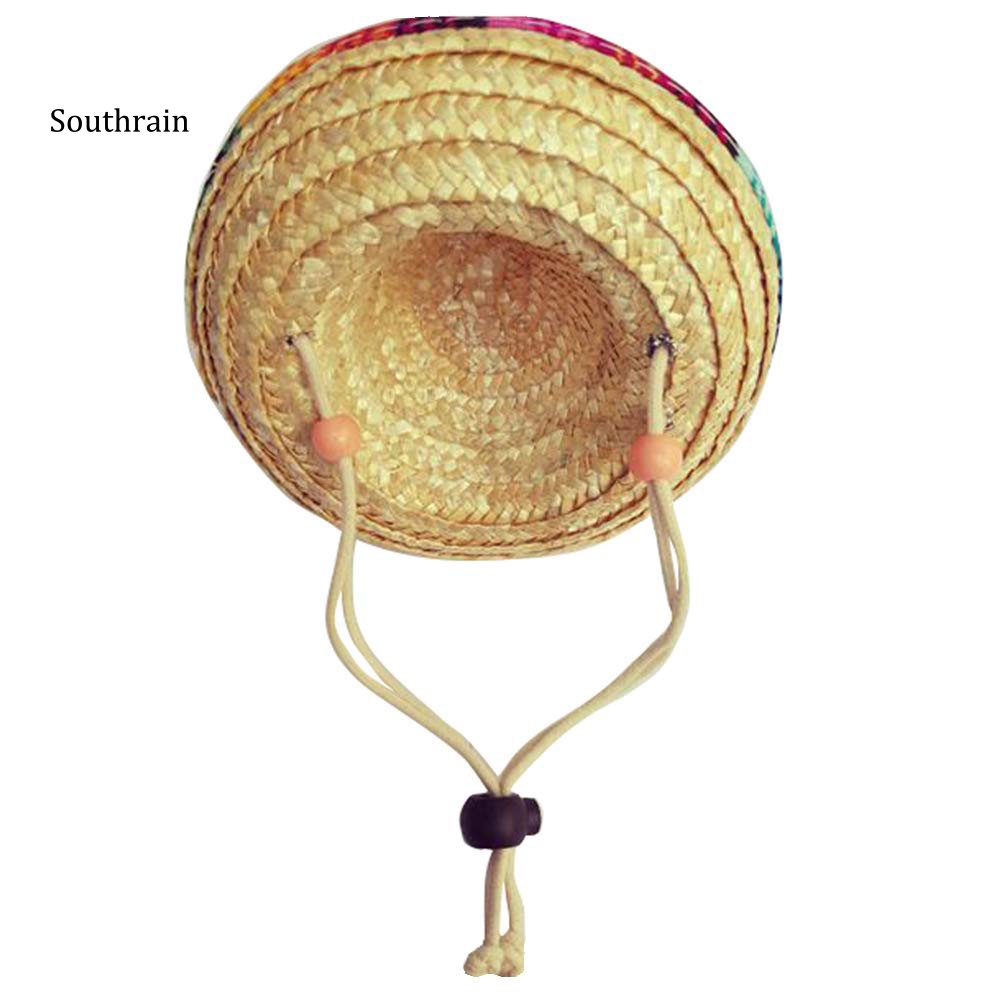 Mũ Cói Chống Nắng Mini Phong Cách Mexico Dễ Thương Cho Thú Cưng