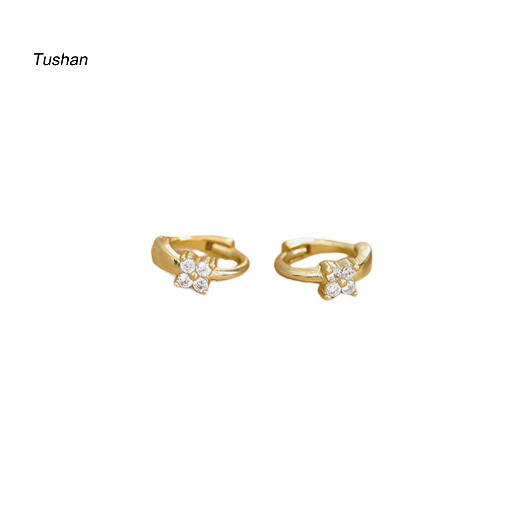 1 Cặp Khuyên Kẹp Vành Tai Bằng Đồng Đính Đá Tinh Tế Cho Nữ