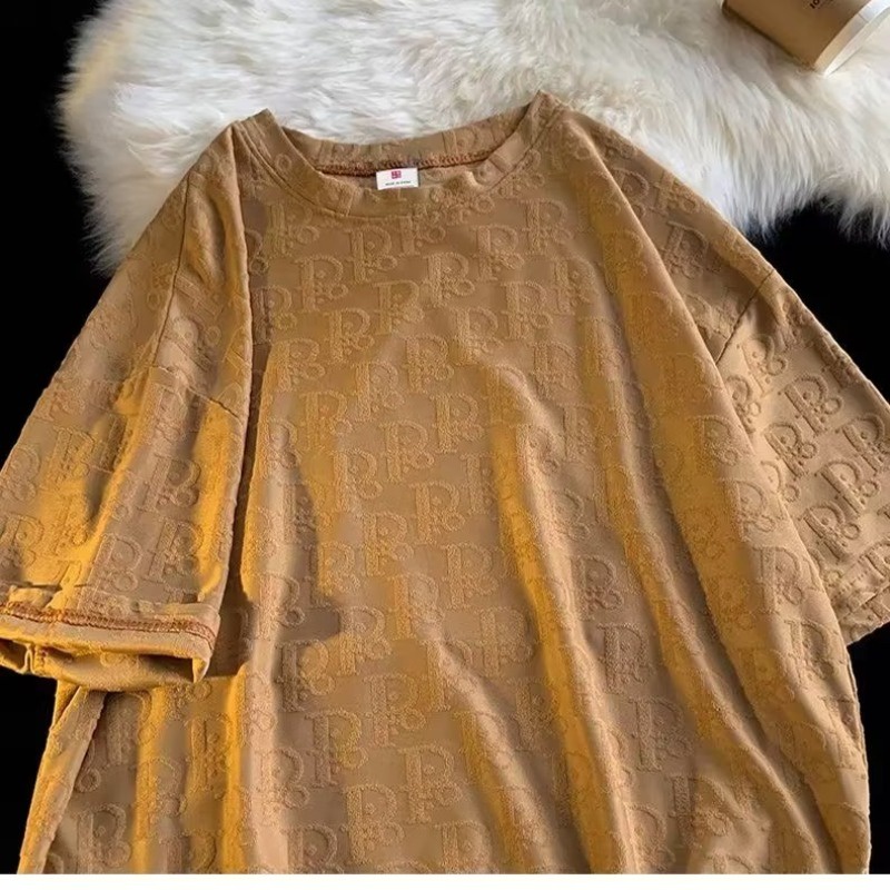 Áo Thun Tay Ngắn Dáng Rộng Bằng Lụa Lạnh Màu Sắc Trơn Thời Trang Mùa Hè Cho Nam Và Nữ