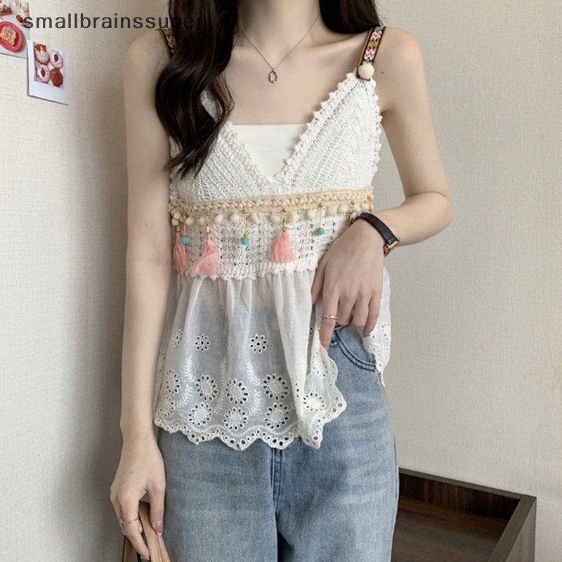 Áo Dệt Kim Không Tay Thêu Họa Tiết Phong Cách Bohemian Thời Trang Mùa Hè Cho Nữ SBS