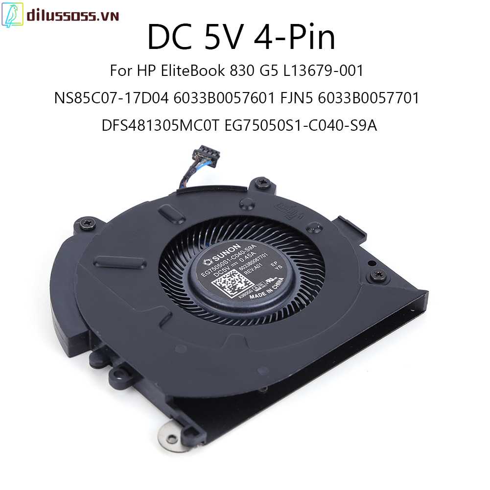 Quạt TảN NhiệT CPU DC 5V 4-Pin Cho HP EliteBook 830G5 830 G5
