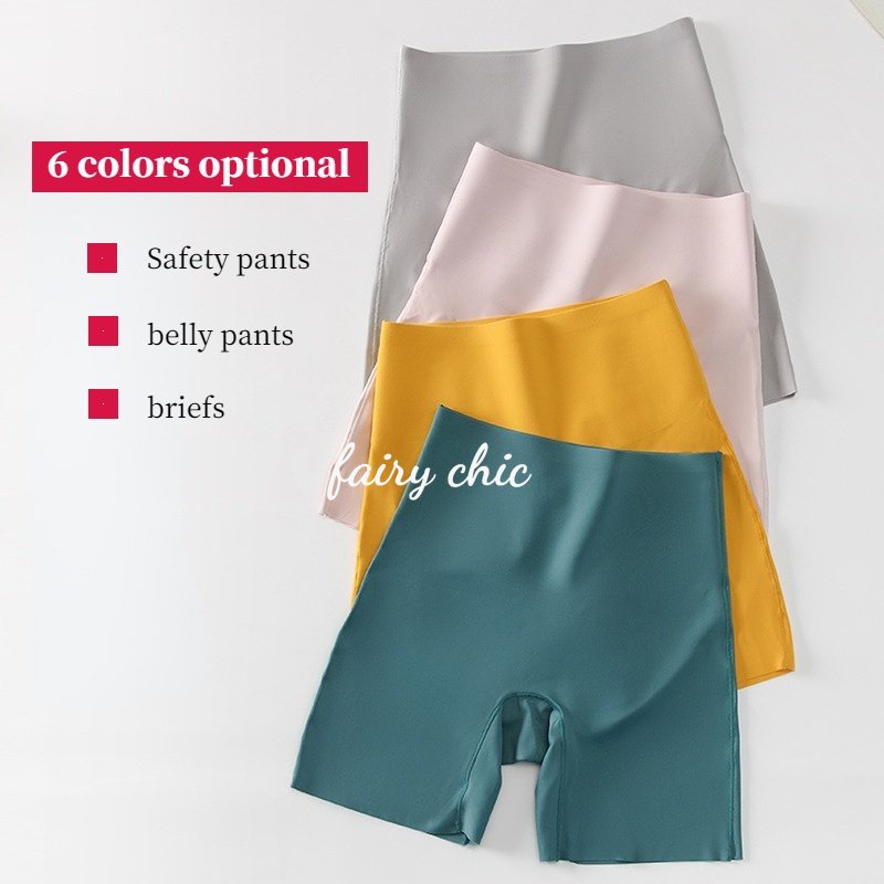 Quần Lót Lụa Lưng Cao Định Hình Mông An Toàn Không Đường May Thoải Mái Cho Nữ M-XXL