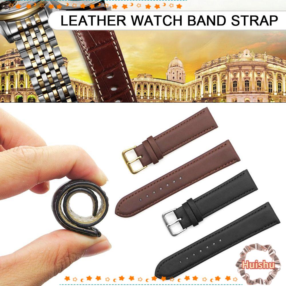 Dây Đeo Đồng Hồ Dạng Cong Màu Đen / Nâu 12mm-20mm