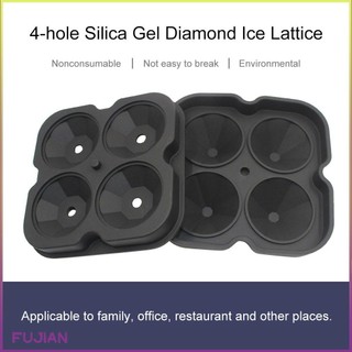 4 Hole Diamond Ice Tray Silicone Cream Maker Mould Fruit Cube Mold [B/8]