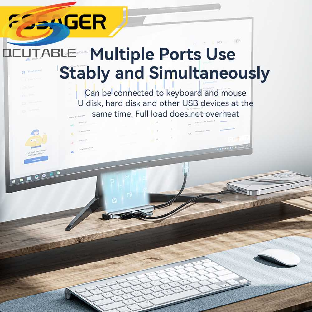 Trạm Sạc Chia Cổng USB2.0 480Mbps ESSAGER 4 Trong 1 Tiện Dụng