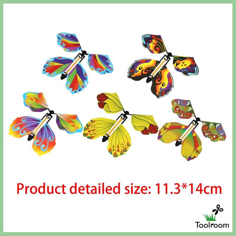 Set 5 Thẻ Đánh Dấu Trang Sách Hình Bướm Bay Lên Dây Cót Tiện Lợi