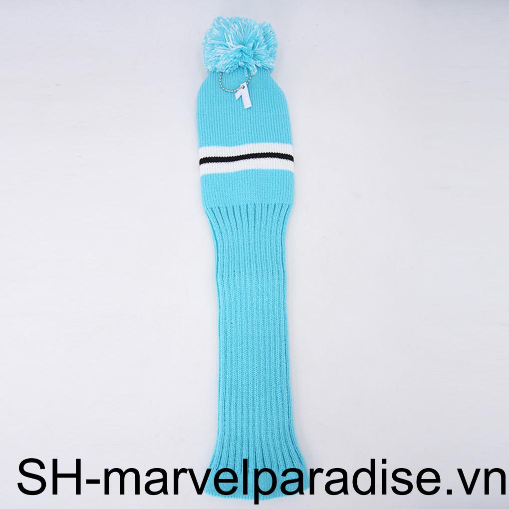 Set 3 Vỏ Bọc Đầu Gậy Đánh Golf Dệt Kim Có Thể Tái Sử Dụng