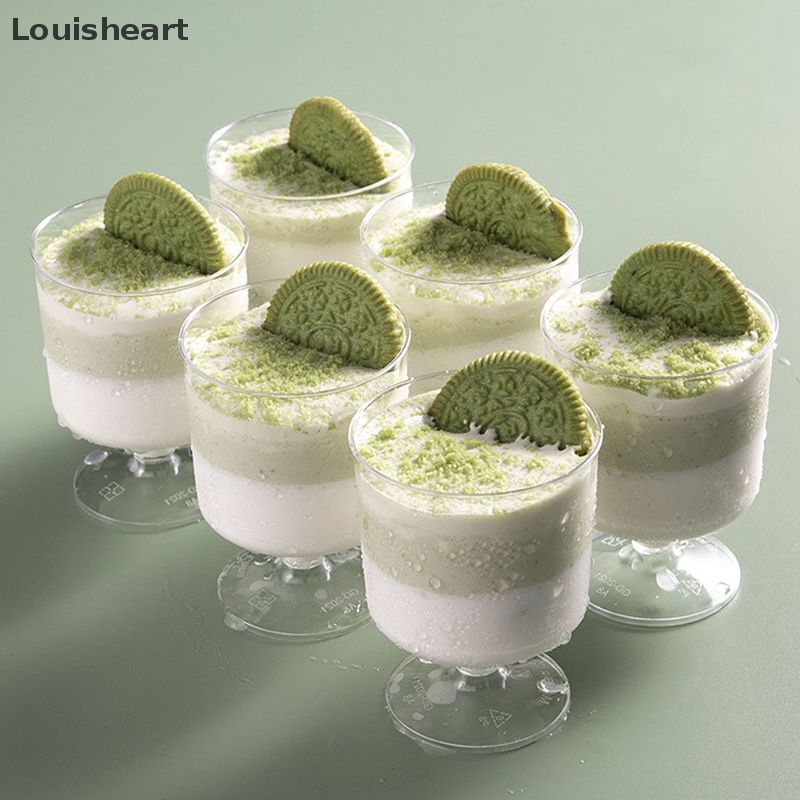 Set 10 Cốc Làm Bánh Mousse Tráng Miệng Trong Suốt Sử Dụng Một Lần Tiện Lợi
