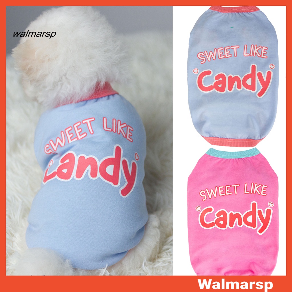 WWA Áo thun thể thao sát nách thoáng khí phong cách mùa hè dễ thương cho thú cưng