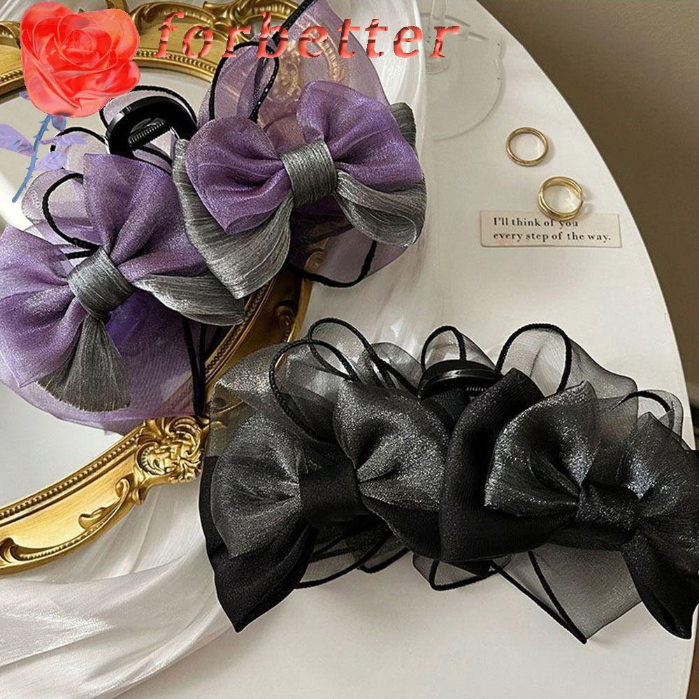 Kẹp Tóc Nơ Lưới Đơn Giản Thanh Lịch Cho Nữ