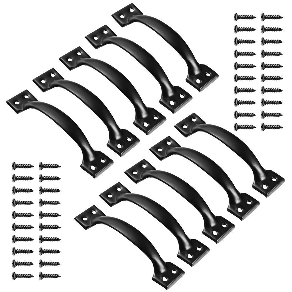 Set 10 Tay Nắm Cửa Màu Đen Ánh Kim