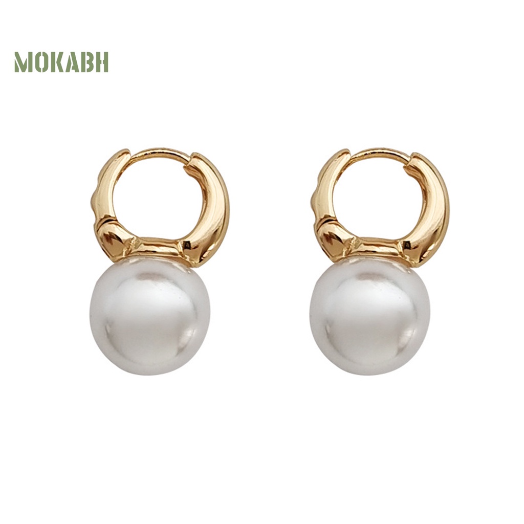 1 Đôi Bông Tai Hình Học Đính Ngọc Trai Giả Phong Cách Hong Kong Thời Trang Dành Cho Nữ