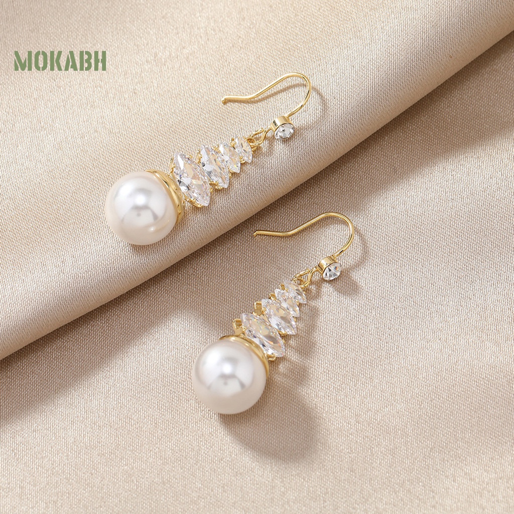 [Mới] 2 Bông Tai Đính Ngọc Trai Giả Bằng Đồng Phong Cách Trung Hoa Tinh Tế Dễ Phối Đồ Cho Nữ