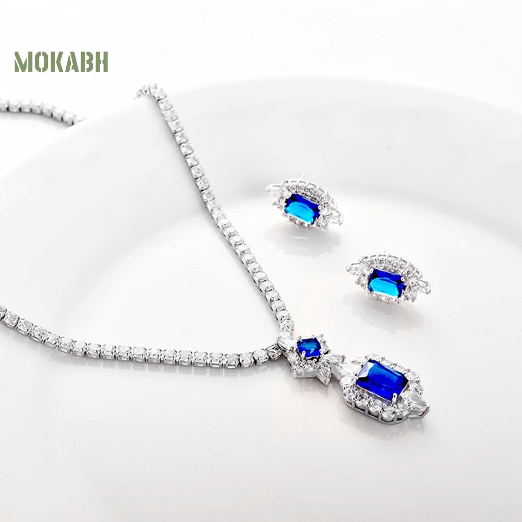 [Mới] 1 Set Vòng cổ Và Bông Tai Hình Khối Lập Phương Sang Trọng Thanh Lịch Cho Ngày Đặc Biệt