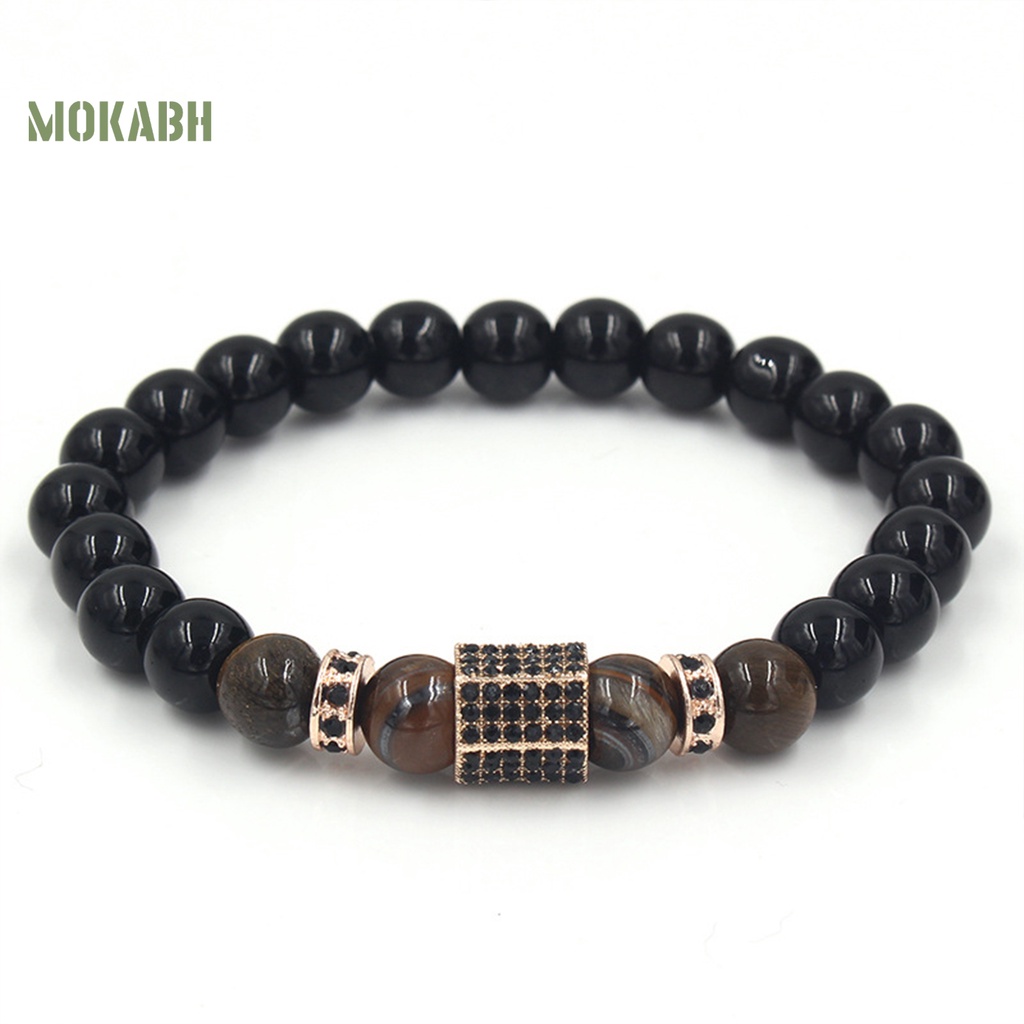 Vòng Tay Chuỗi Hạt Pha Lê Giả Phong Cách Vintage Thời Trang Cho Nam