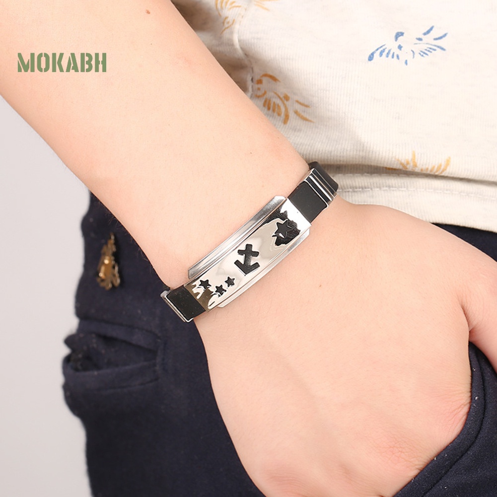 [Hot] Vòng Đeo Tay Silicone Và Thép Không Gỉ Cho Nam