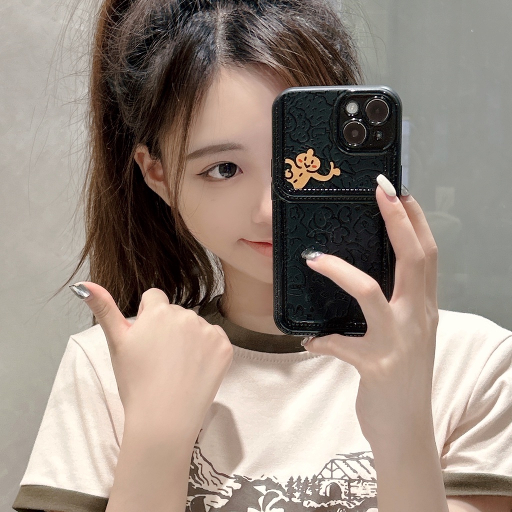 Ốp Điện Thoại tpu Dẻo Màu Đen Họa Tiết Hoạt Hình Dễ Thương Chống Sốc Cho iPhone 14 13 12 11 PRO MAX