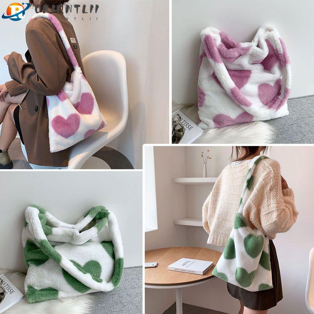 Túi Tote Đeo Vai Phủ Lông Thời Trang Thu Đông Dễ Thương Cho Bạn Gái