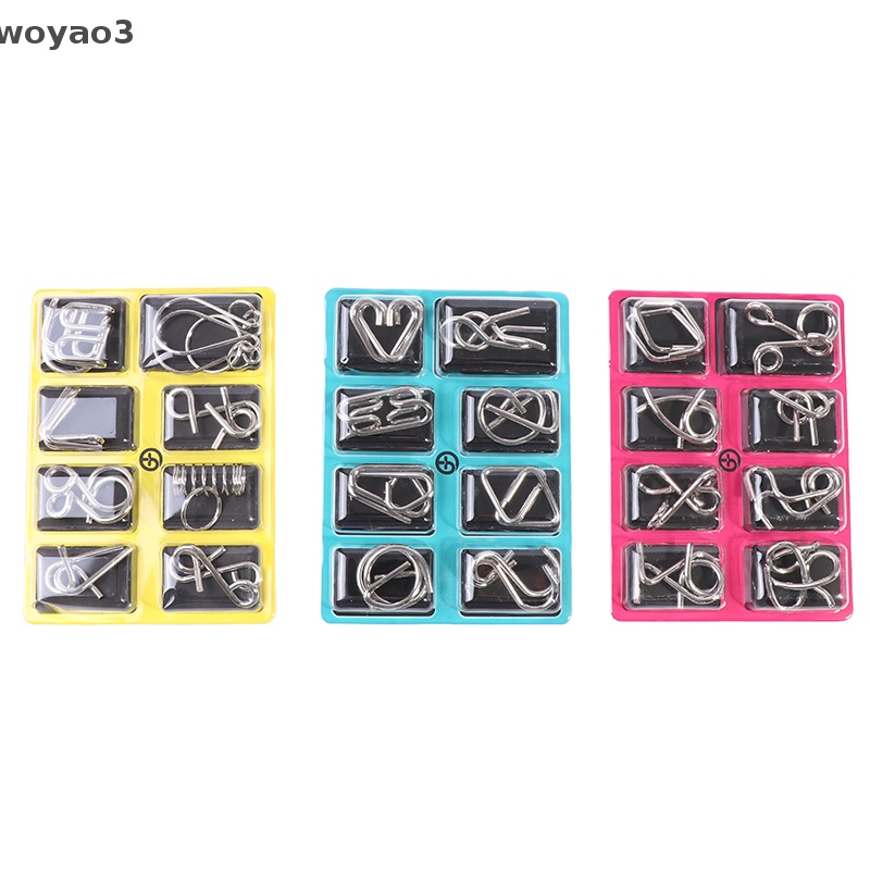 Set 8 Đồ Chơi Lắp Ráp IQ woyao3 Bằng Kim Loại Cho Người Lớn Và Trẻ Em