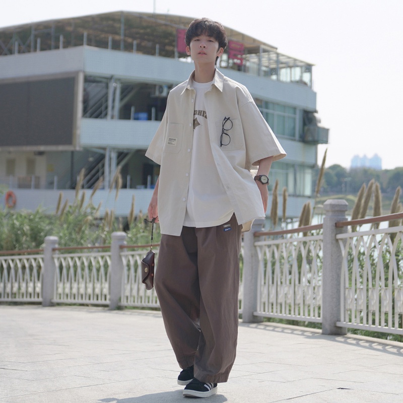 Ông Mr... Áo Sơ Mi Nam Ngắn Tay Phong Cách Mới Mùa Hè 230g