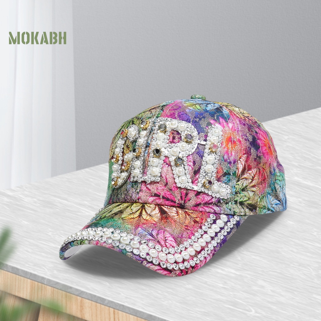 Abh Mũ Lưỡi Trai Đính Kim Sa Lấp Lánh Thoáng Khí Thời Trang Đi Cắm Trại