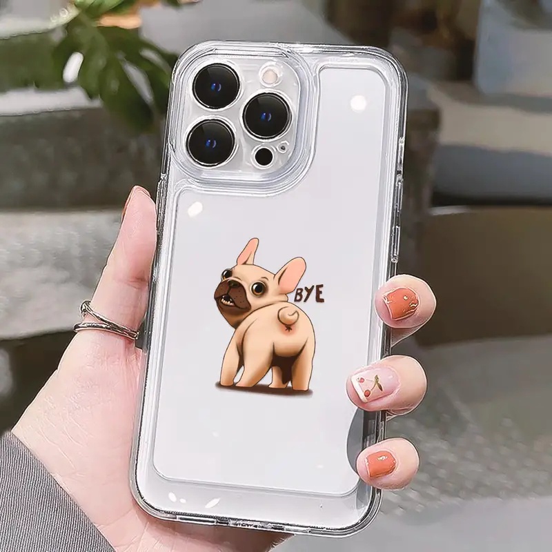 Ốp Điện Thoại TPU Mềm Trong Suốt Chống Sốc In Hình Chú Cún Dễ Thương Cho IPhone 11 14 13 12 Pro Max XS X XR 7 + 8 6 6S Plus Sự Bảo Vệ