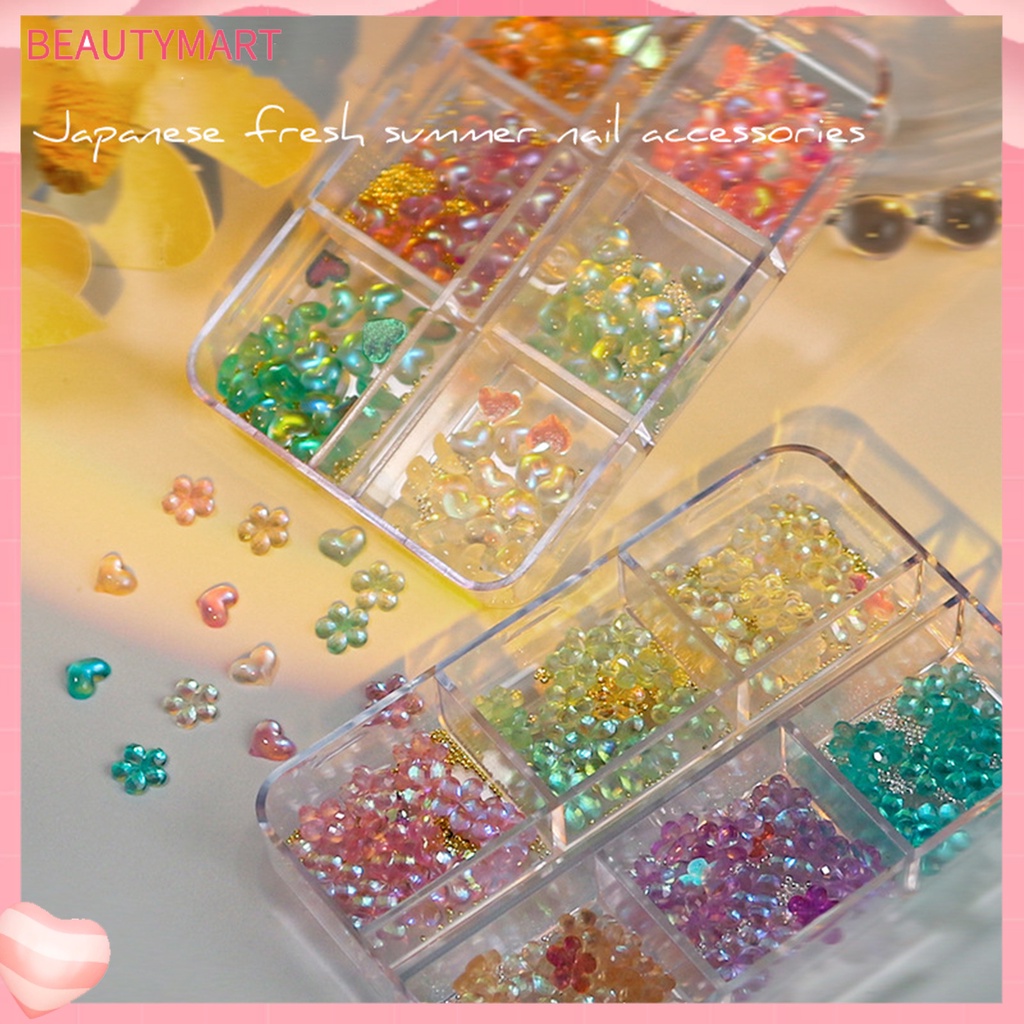 Hạt Thép Mini Hình Trái Tim 3D Nhiều Màu Trang Trí Móng Nghệ Thuật DIY