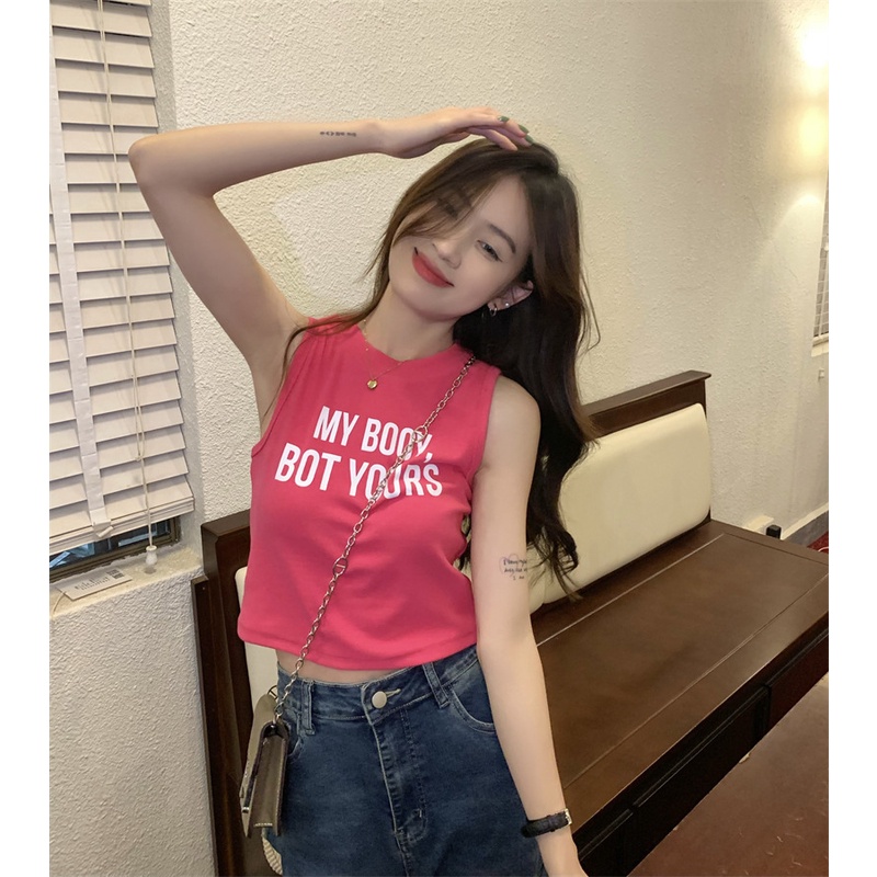 Áo Hai Dây Ngắn Màu Hồng Trơn Phong Cách Mỹ Ngọt Ngào Thời Trang Mùa Hè Cho Nữ