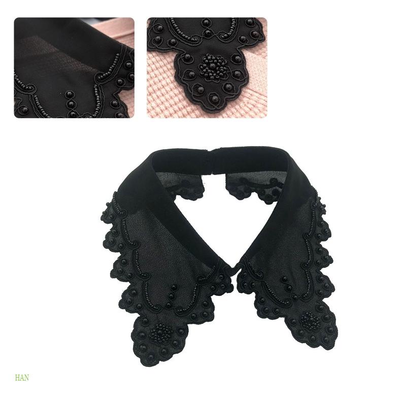 Vòng Cổ Choker Thêu Hoa Đính Ngọc Trai Nhân Tạo Phong Cách Gothic Hoàng Gia Cho Nữ