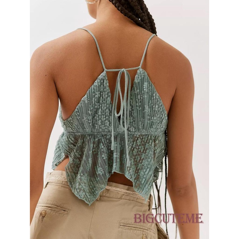 Áo Hai Dây Cổ Chữ V Cột Dây Thời Trang Quyến Rũ Cho Nữ