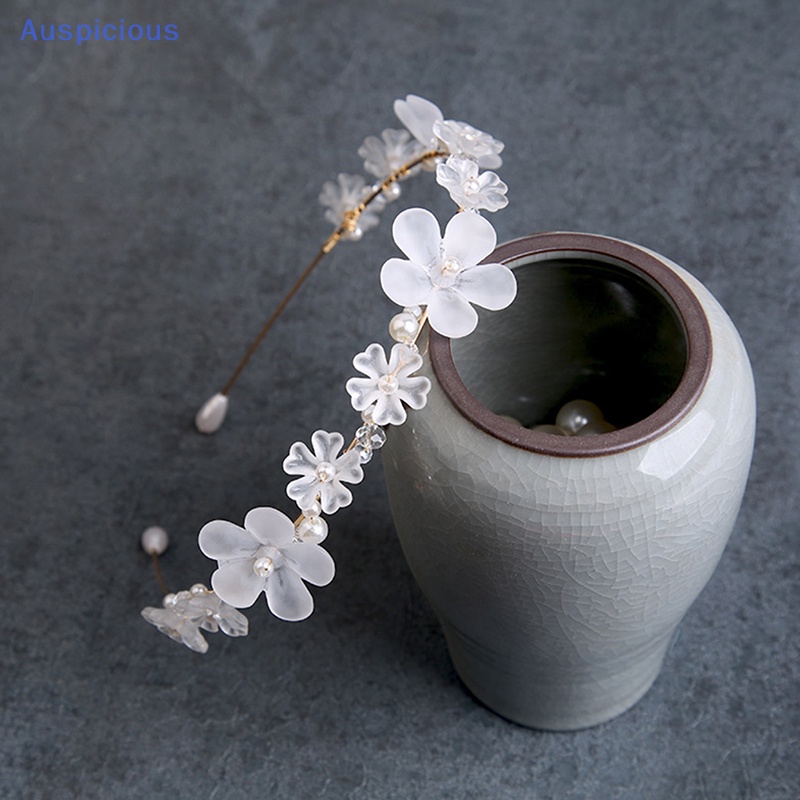 Băng Đô Hoa Đính Ngọc Trai Trắng Thanh Lịch Thời Trang Cho Cô Dâu