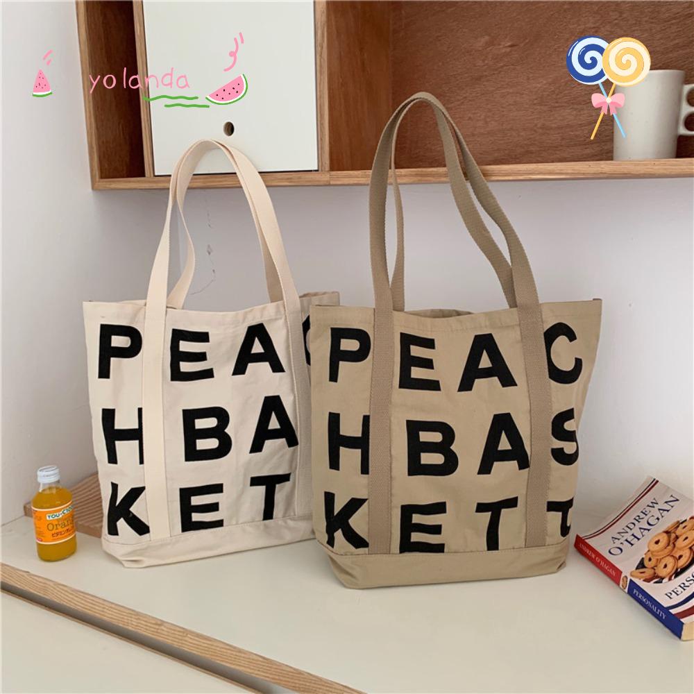 Túi Tote In Họa Tiết Hoạt Hình Phong Cách Harajuku Siêu Bền Dùng Khi Đi Du Lịch