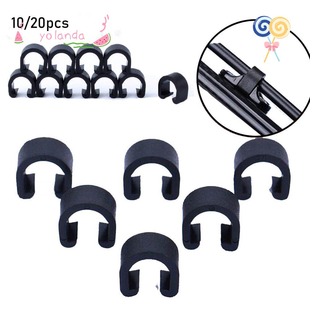 Set 10 / 20 Kẹp Chữ C Bằng Nhựa Màu Đen Chuyên Dụng Cho Dây Phanh Xe