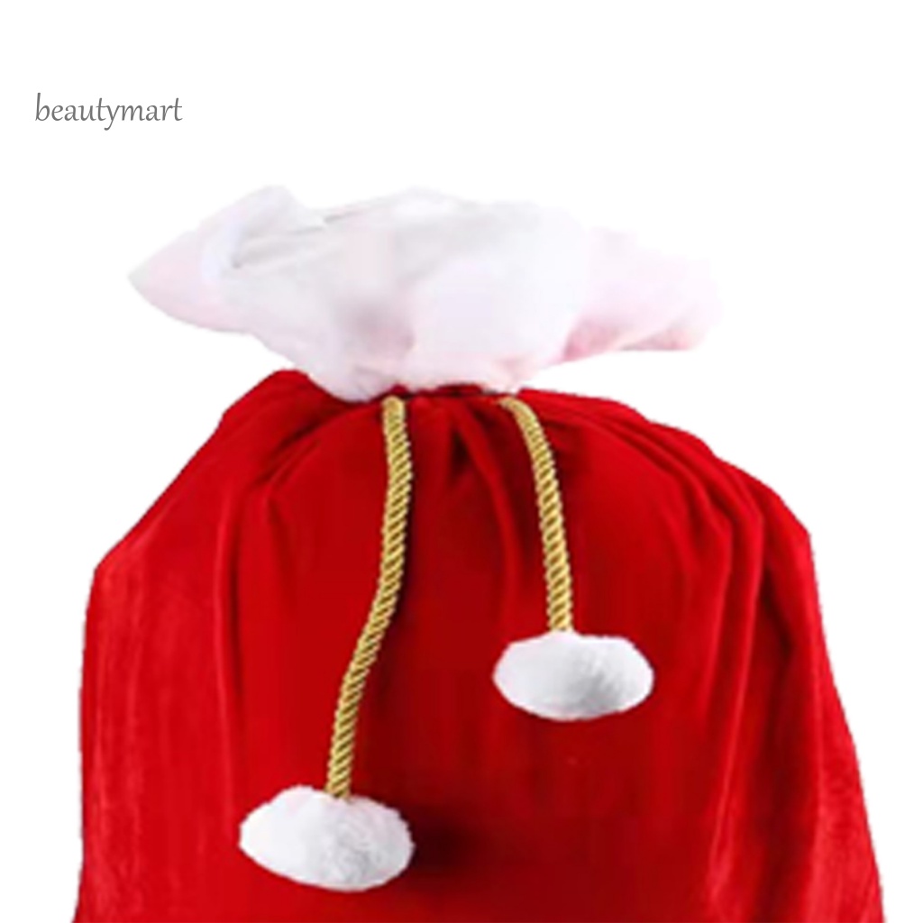 Túi Đựng Kẹo Giáng Sinh Bằng Nhung Màu Sắc Tươi Sáng Sức Chứa Lớn Có Dây Cột