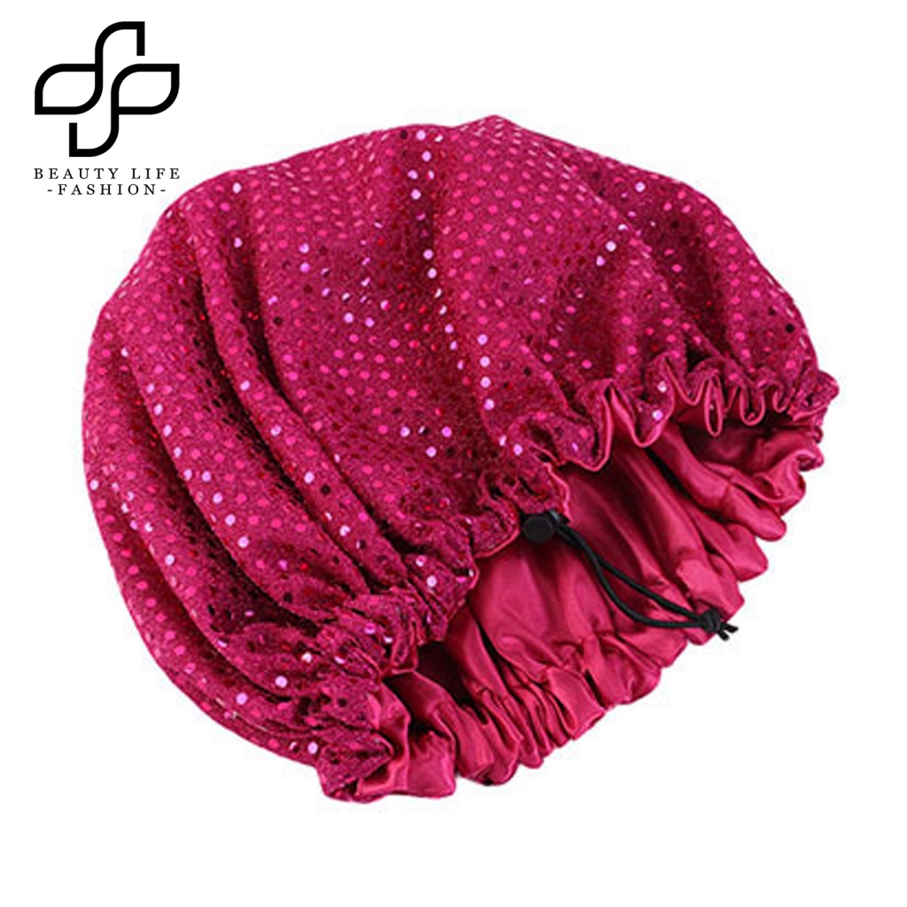 Mũ Trùm Đầu Co Giãn Đính Kim Sa Lấp Lánh Có Thể Điều Chỉnh Cho Nữ