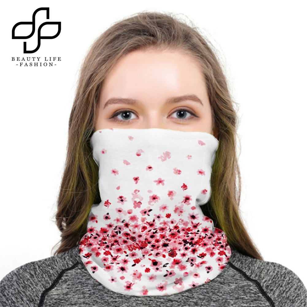 Khẩu Trang Bandana Thể Thao Che Phủ Cổ Chống Tia UV / Bụi / Mồ Hôi In Hoa Cho Nữ
